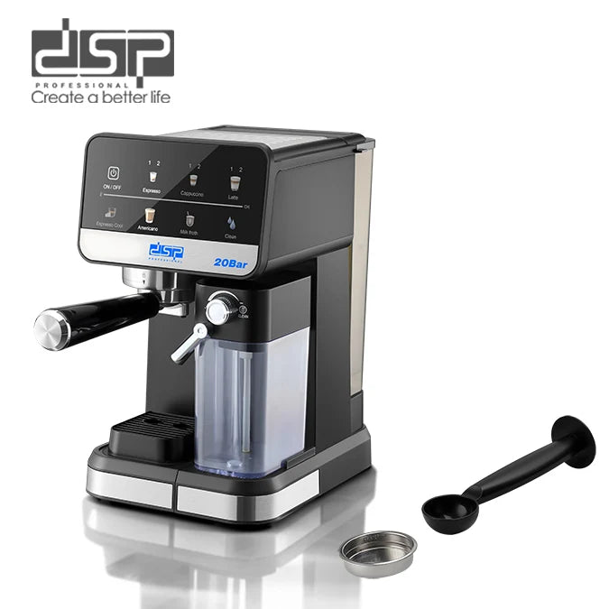 DSP KA3161 2-in-1 Espresso Machine – 20 Bar – 1350W – 1.5L Water Tank & 500ml Milk Tank