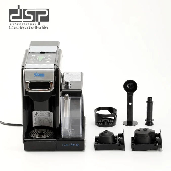 ماكينة قهوة كبسولات 2 في 1 مع خافق لبن – 20 بار – DSP KA3188