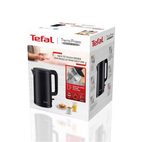 Tefal Thermo Protect Stainless Steel Double Layer Kettle, 1.5L, Auto OFF - KO1408E0